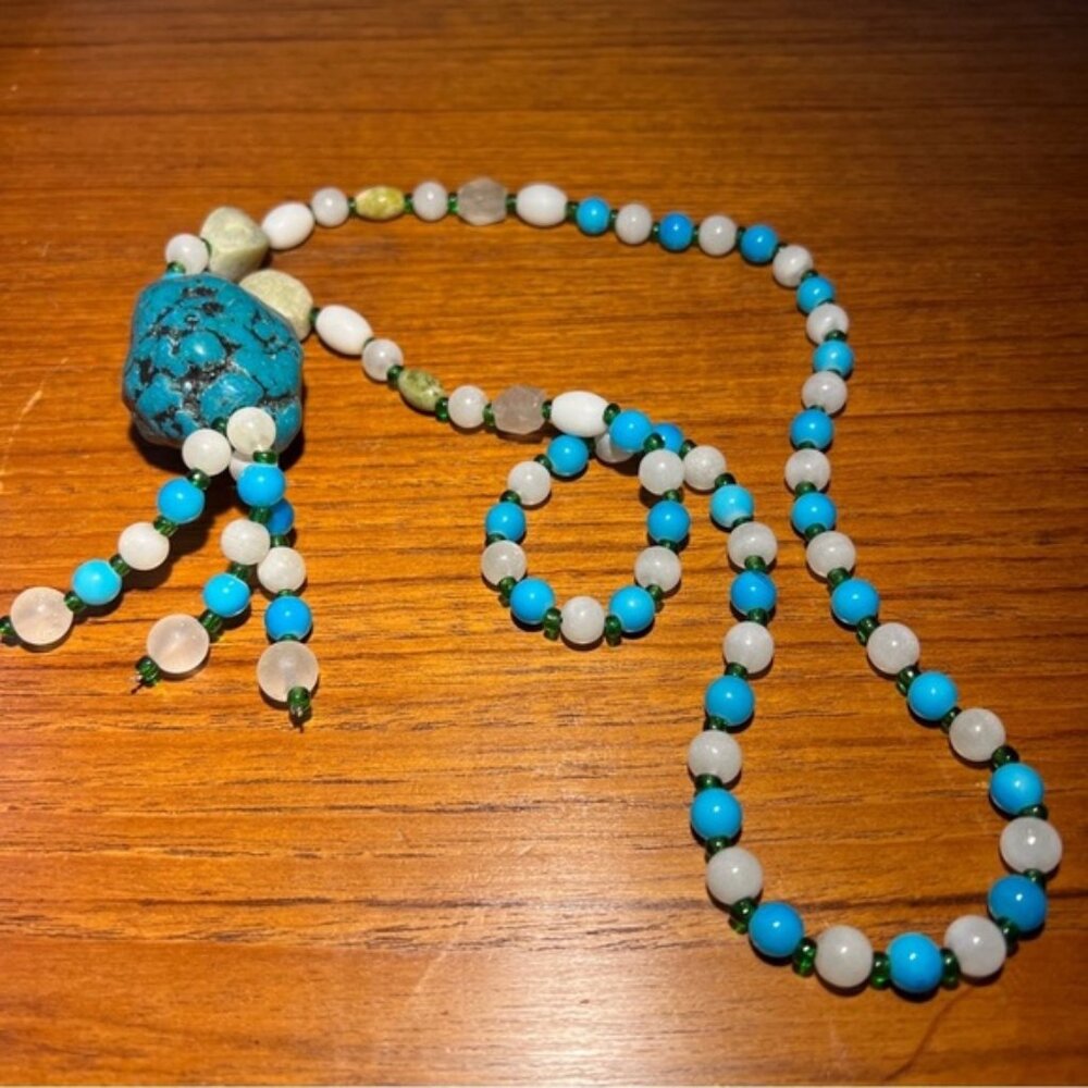 Vintage Mexican Sterling Silver Inlaid Malachite Onyx Necklace